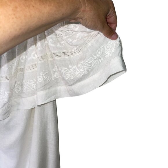 L*Space Women Abby Mini Dress Size Large White Off The Shoulder Ruffle Neck New - Picture 6 of 13